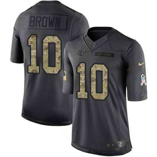 Nike Panthers #10 Corey Brown Black Mens Stitched NFL Limited 2016 Salute to Service Jersey